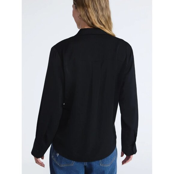 Scoop Women’s and Women’s Plus Relaxed Fit Button Front Shirt, Size XXL(20) - Picture 3 of 5